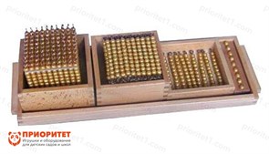 Материал Монтессори из золотых бусин Знакомство с десятичной системой 59982