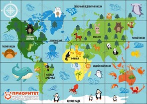 Поле для многофункционального стола Карта мира 105x75 50260